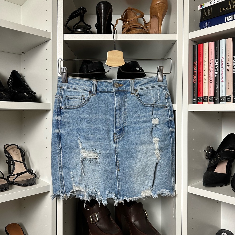 Wax Jean Blue Mini Skirt